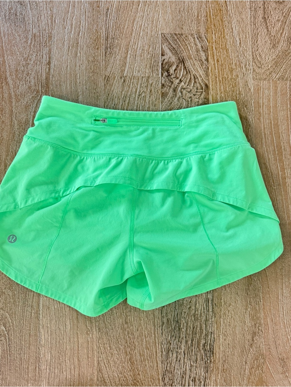 lululemon athletica Speed Up Neon Green Running Shorts - Picture 3 of 7